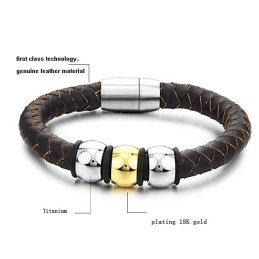 Pulseira De Couro De Titânio Marrom Para Desfrutar De Alta Reputação Em Casa E No Exterior