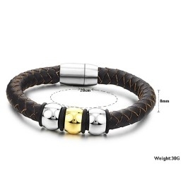 Pulseira De Couro De Titânio Marrom Para Desfrutar De Alta Reputação Em Casa E No Exterior
