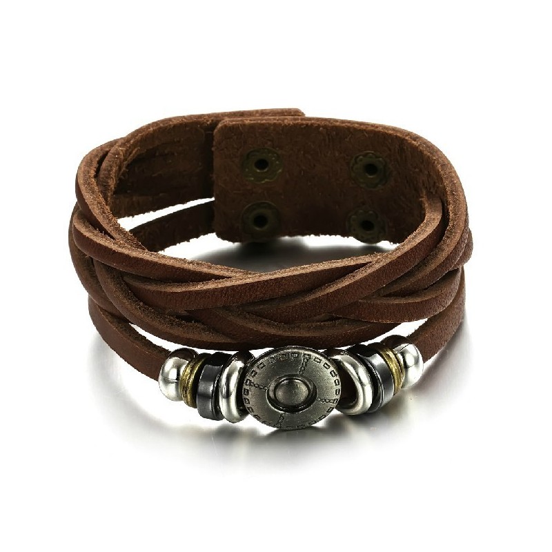 Pulseira Masculina Retrô De Couro De Titânio, Vendendo Bem Em Todo O Mundo Pulseira Masculina Retrô De Couro De Titânio, Vendendo Bem Em Todo O Mundo