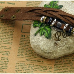 Pulseira Masculina Retrô De Couro De Titânio, Vendendo Bem Em Todo O Mundo