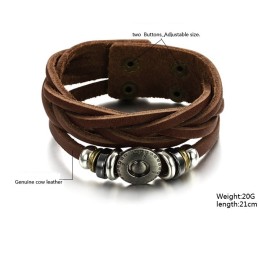Pulseira Masculina Retrô De Couro De Titânio, Vendendo Bem Em Todo O Mundo