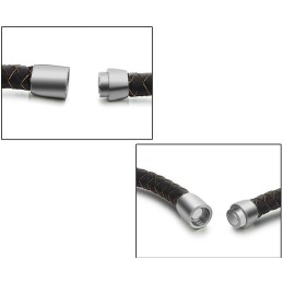Pulseira De Couro De Titânio Marrom De Alta Qualidade