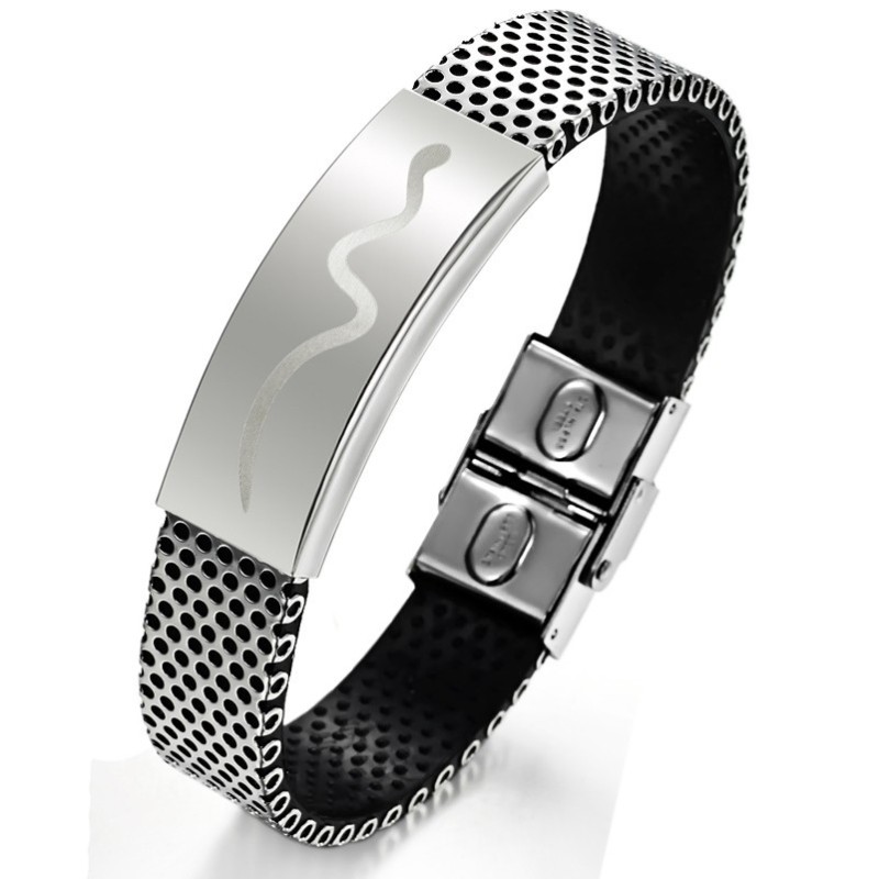 Pulseira De Titânio Em Formato De Víbora Masculina De Alta Qualidade Pulseira De Titânio Em Formato De Víbora Masculina De Alta Qualidade