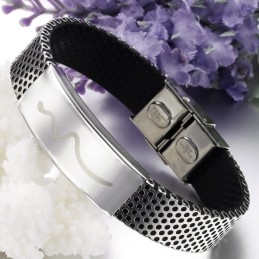 Pulseira De Titânio Em Formato De Víbora Masculina De Alta Qualidade
