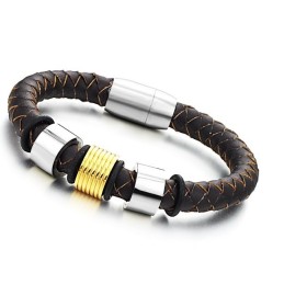 Pulseira De Couro De Titânio Marrom De Grandes Variedades