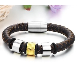 Pulseira De Couro De Titânio Marrom De Grandes Variedades