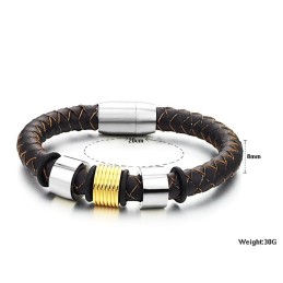 Pulseira De Couro De Titânio Marrom De Grandes Variedades
