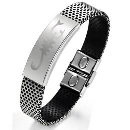 Pulseira De Couro De Titânio Scorpion De Renome Mundial