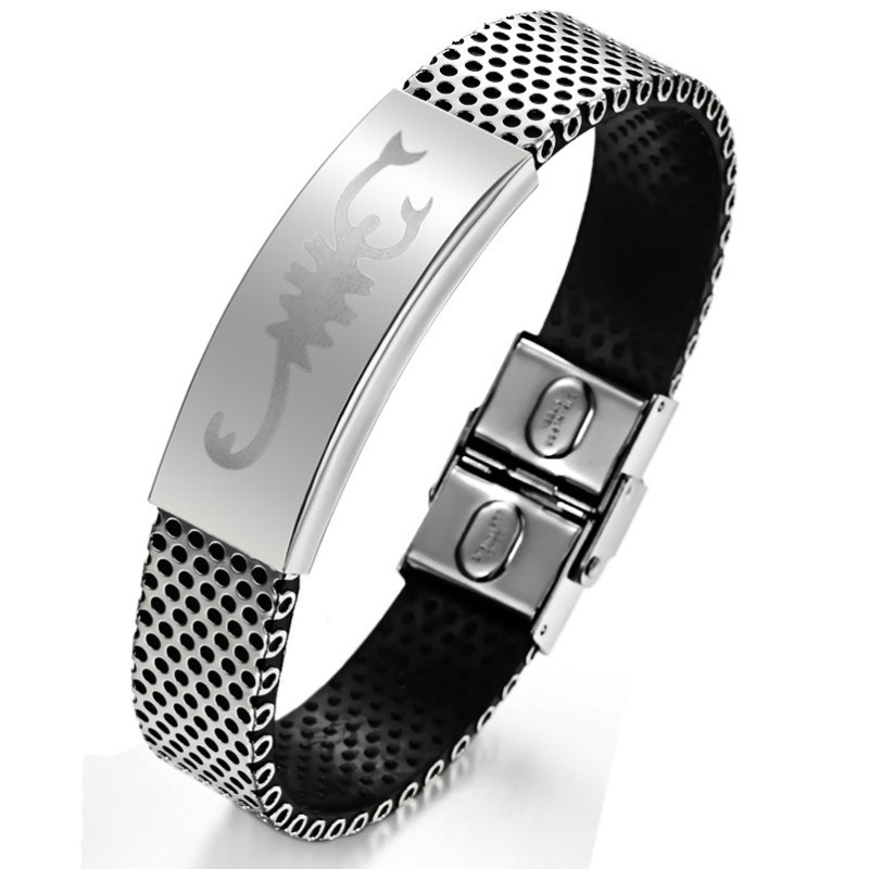 Pulseira De Couro De Titânio Scorpion De Renome Mundial Pulseira De Couro De Titânio Scorpion De Renome Mundial