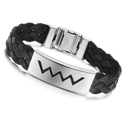 Pulseira De Couro De Titânio Em Formato De Onda D'Água, Vendendo Bem Em Todo O Mundo