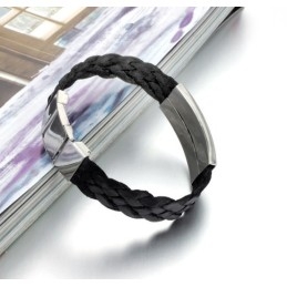 Pulseira De Couro De Titânio Em Formato De Onda D'Água, Vendendo Bem Em Todo O Mundo