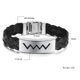 Pulseira De Couro De Titânio Em Formato De Onda D'Água, Vendendo Bem Em Todo O Mundo