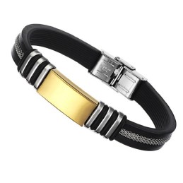 Pulseira Masculina De Titânio E Silicone De Renome Mundial