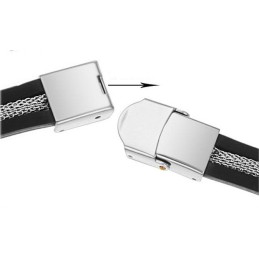 Pulseira Masculina De Titânio E Silicone De Renome Mundial