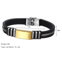Pulseira Masculina De Titânio E Silicone De Renome Mundial