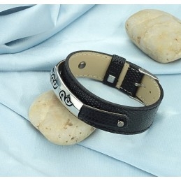 Pulseira De Couro De Titânio Preto De Grandes Variedades