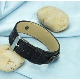 Pulseira De Couro De Titânio Preto De Grandes Variedades