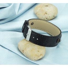 Pulseira De Couro De Titânio Preto Vendendo Bem Em Todo O Mundo