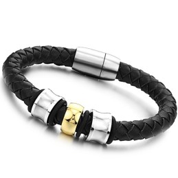 Pulseira De Couro De Titânio Com Formato Redondo E Reputação Confiável