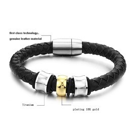 Pulseira De Couro De Titânio Com Formato Redondo E Reputação Confiável
