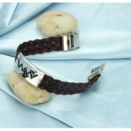 Pulseira De Titânio Marrom De Excelente Qualidade