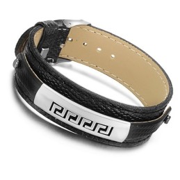 Pulseira De Couro De Titânio Preto De Qualidade Superior