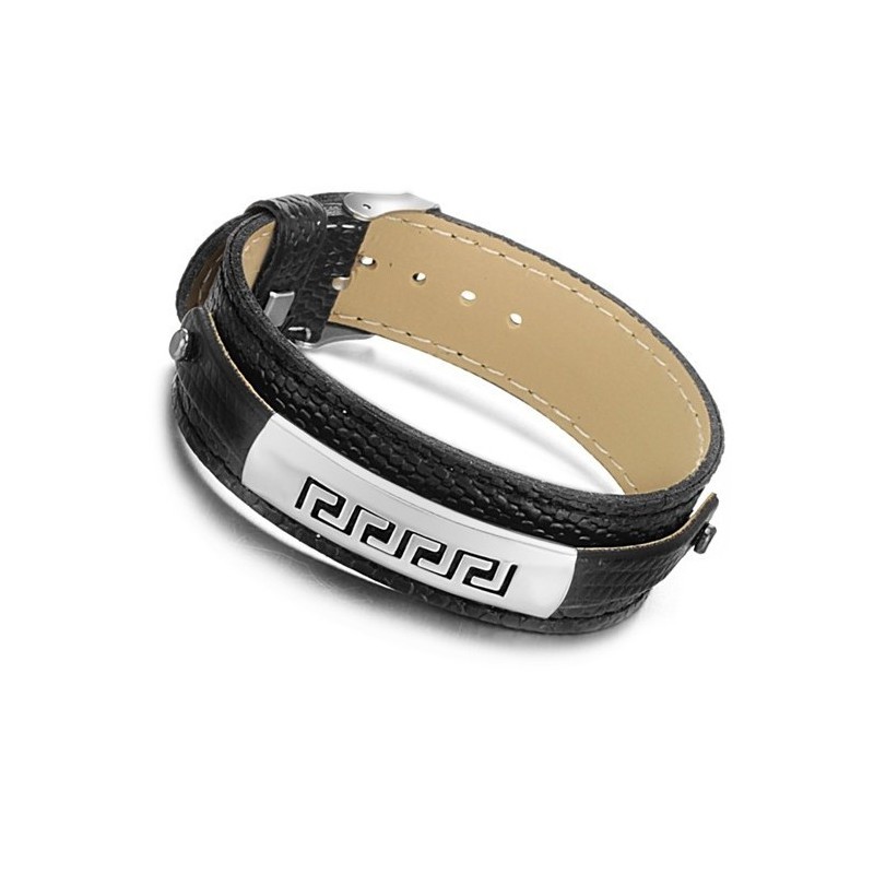 Pulseira De Couro De Titânio Preto De Qualidade Superior Pulseira De Couro De Titânio Preto De Qualidade Superior