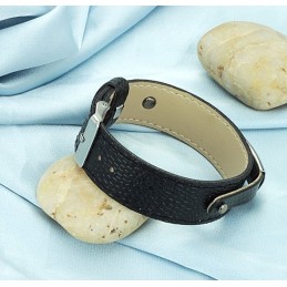 Pulseira De Couro De Titânio Preto De Qualidade Superior
