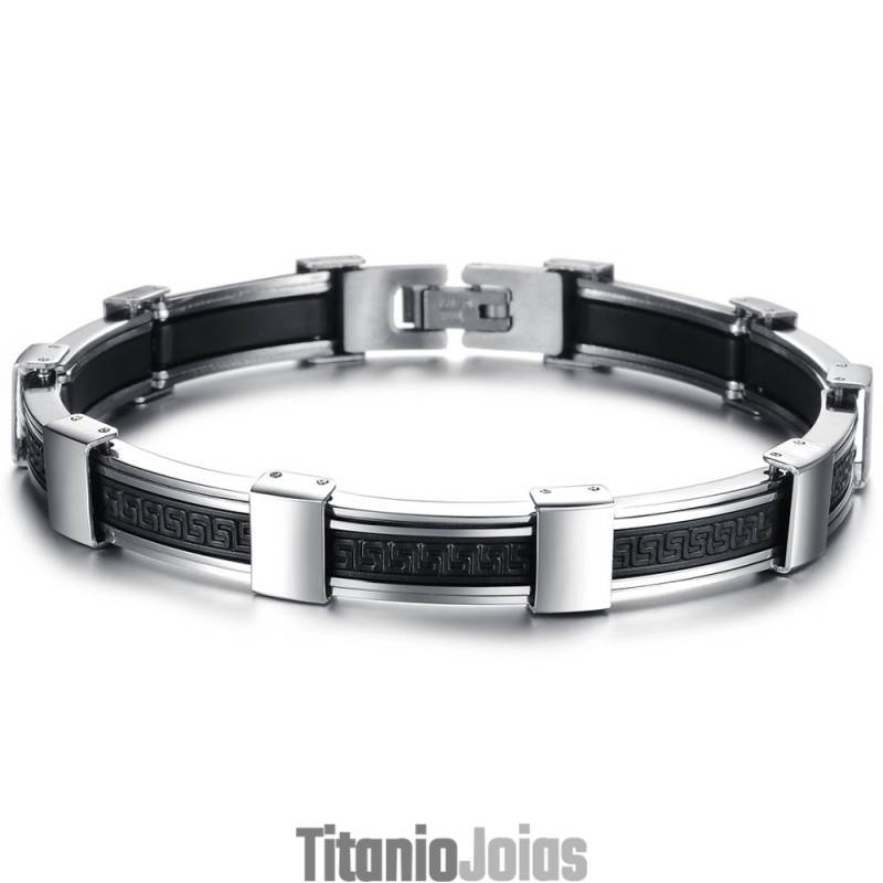 Pulseira Masculina De Silicone De Titânio De Alta Qualidade Pulseira Masculina De Silicone De Titânio De Alta Qualidade