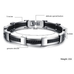 Pulseira Masculina De Silicone De Titânio De Alta Qualidade