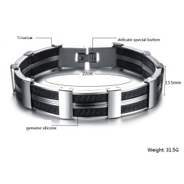 Pulseira Masculina De Silicone De Titânio De Renome Mundial