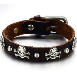 Pulseira De Couro De Titânio Retrô Masculina De Qualidade Estável