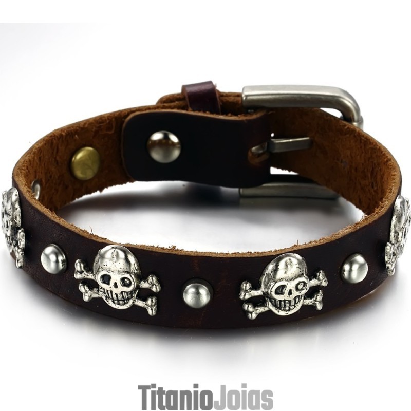 Pulseira De Couro De Titânio Retrô Masculina De Qualidade Estável Pulseira De Couro De Titânio Retrô Masculina De Qualidade Estável