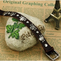 Pulseira De Couro De Titânio Retrô Masculina De Qualidade Estável