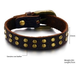 Pulseira De Couro De Titânio Retrô De Qualidade Confiável