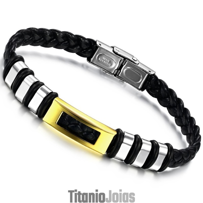 Pulseira De Couro De Titânio De Qualidade Estável