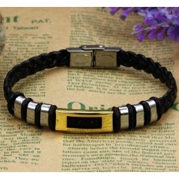 Pulseira De Couro De Titânio De Qualidade Estável