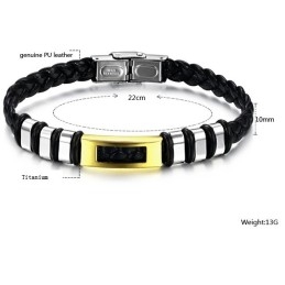 Pulseira De Couro De Titânio De Qualidade Estável