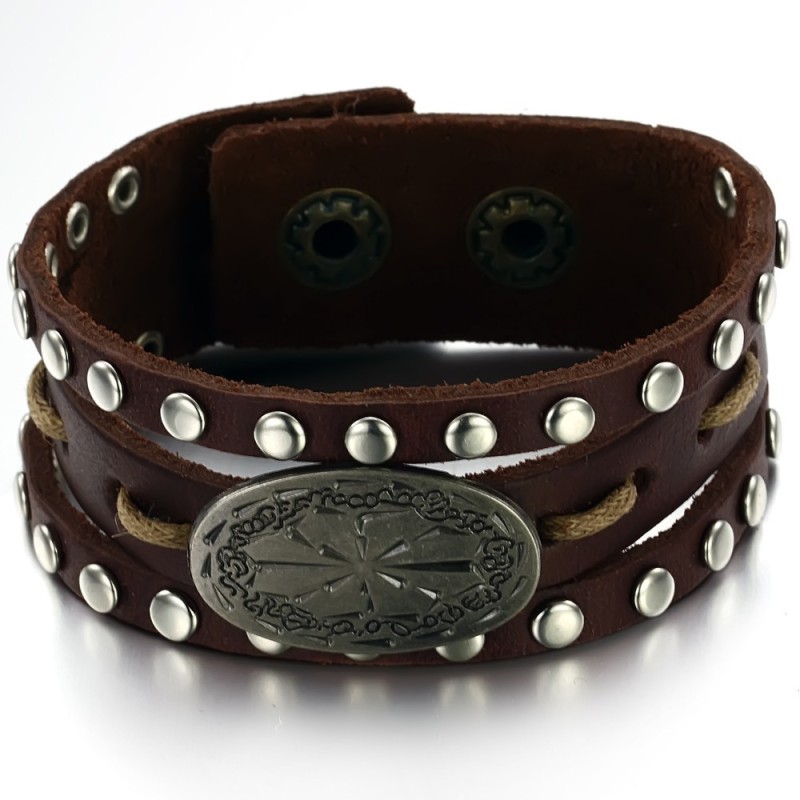 Pulseira Masculina Retrô De Couro De Titânio Com Qualidade E Quantidade Garantidas Pulseira Masculina Retrô De Couro De Titânio Com Qualidade E Quantidade Garantidas