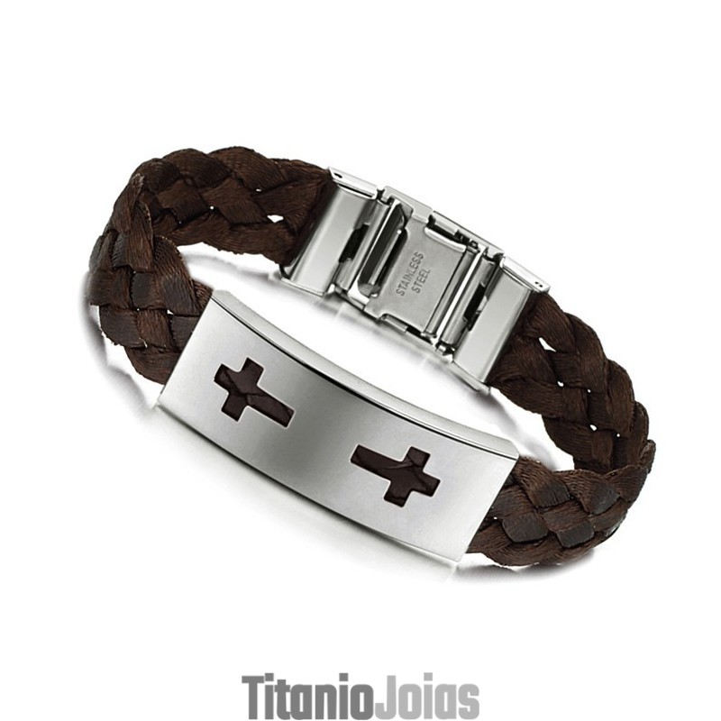 Pulseira De Titânio De Qualidade Estável E Cruzada Pulseira De Titânio De Qualidade Estável E Cruzada