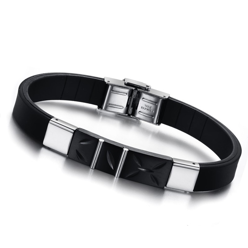 Pulseira De Silicone De Titânio Preto Rainha Da Qualidade