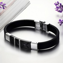 Pulseira De Silicone De Titânio Preto Rainha Da Qualidade