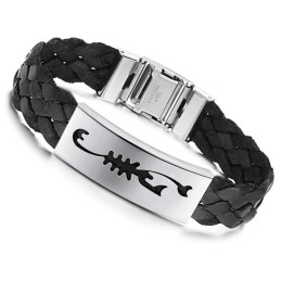 Pulseira De Couro De Titânio Scorpio Masculino Fácil De Usar