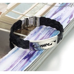 Pulseira De Couro De Titânio Scorpio Masculino Fácil De Usar