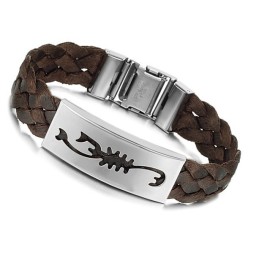 Pulseira De Couro De Titânio Scorpio Masculino Fácil De Usar
