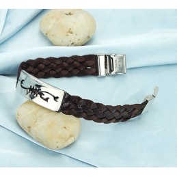 Pulseira De Couro De Titânio Scorpio Masculino Fácil De Usar