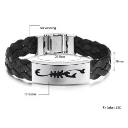 Pulseira De Couro De Titânio Scorpio Masculino Fácil De Usar