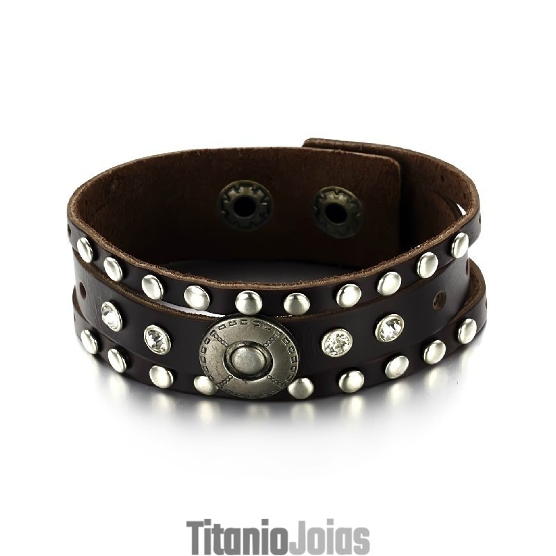 Pulseira Masculina Retrô De Couro De Titânio De Excelente Qualidade Pulseira Masculina Retrô De Couro De Titânio De Excelente Qualidade