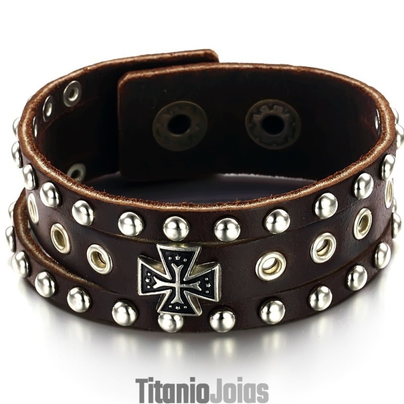 Pulseira De Couro De Titânio De Alta Qualidade Pulseira De Couro De Titânio De Alta Qualidade