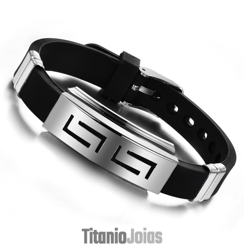Pulseira Masculina De Silicone De Titânio De Excelente Qualidade Pulseira Masculina De Silicone De Titânio De Excelente Qualidade